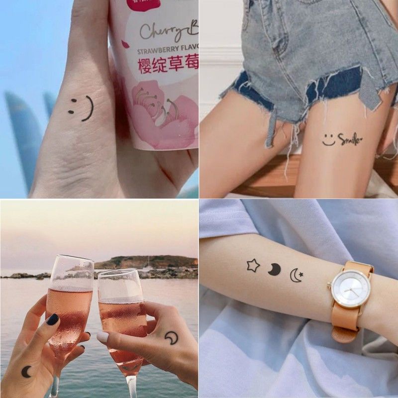 Set 30 Hình Xăm Dán Họa Tiết Dễ Thương Chống Nước Lâu Trôi