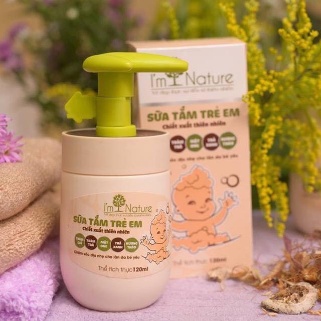 Sữa Tắm Trẻ Em Cho Bé I'M NATURE Ngừa Rôm Sảy - Cảm Gió 120ml