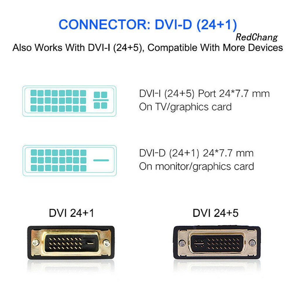 -SPQ- DOONJIEY HD 1080P HDMI Male to DVI-D Male Bi-directional Adapter Cable for HDTV