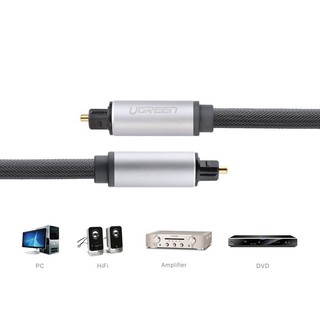 Cáp quang audio toslink optical dài 1m ugreen 10539 vỏ nhôm - hàng chính hãng - 10539