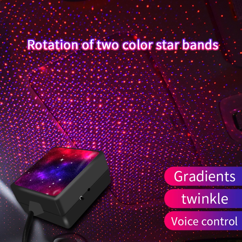 Đèn chiếu trần xe hơi hình bầu trời sao đêm USB có thể điều chỉnh trang trí nội thất xe