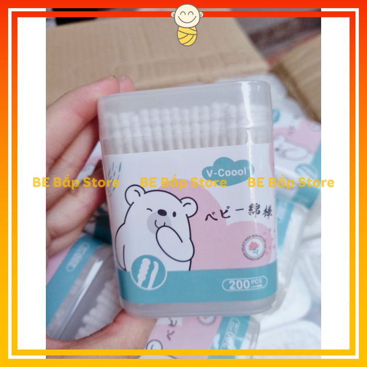 Tăm bông VCool  Kháng Khuẩn Vệ Sinh Tai Mắt Mũi Cho Bé Sơ Sinh - Bố Bắp Store
