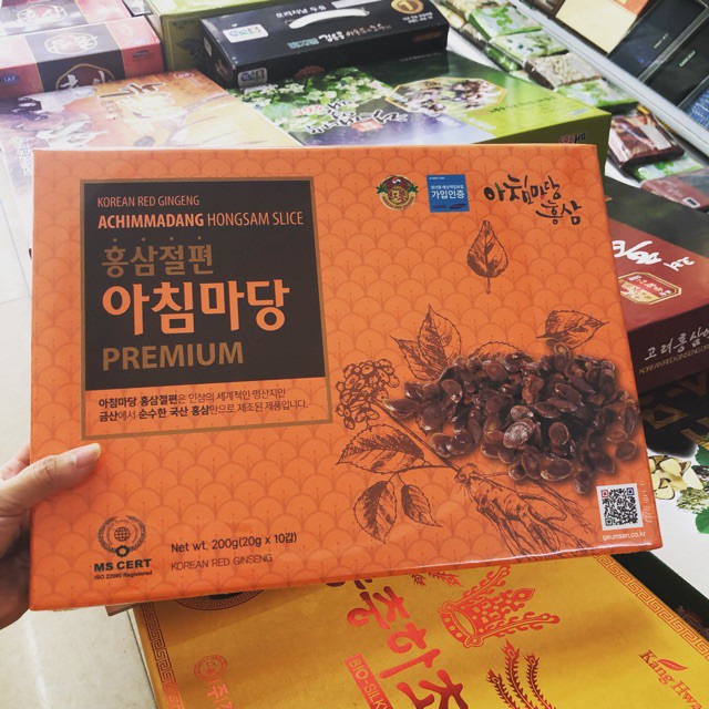[Hàng chính hãng]  Hồng Sâm Lát Tẩm Mật Ong ACHIMMADANG PREMIUM Hàn Quốc (Hộp cam)