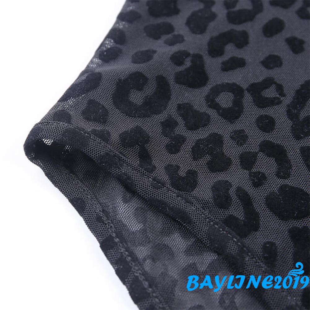 Jumpsuit cổ vuông in họa tiết da báo thời trang quyến rũ cho nữ