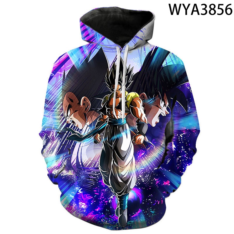 Áo hoodie chui đầu in họa tiết anime Dragon Ball 3D thời trang cho nam và nữ