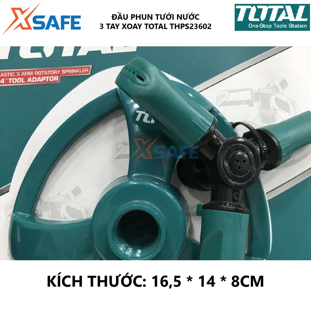 Đầu phun tưới tay xoay TOTAL THPS23602 Vòi tưới nước xoay tay, chất liệu nhựa ABS và PP, bộ khớp nối 3/4&quot; - Chính hãng