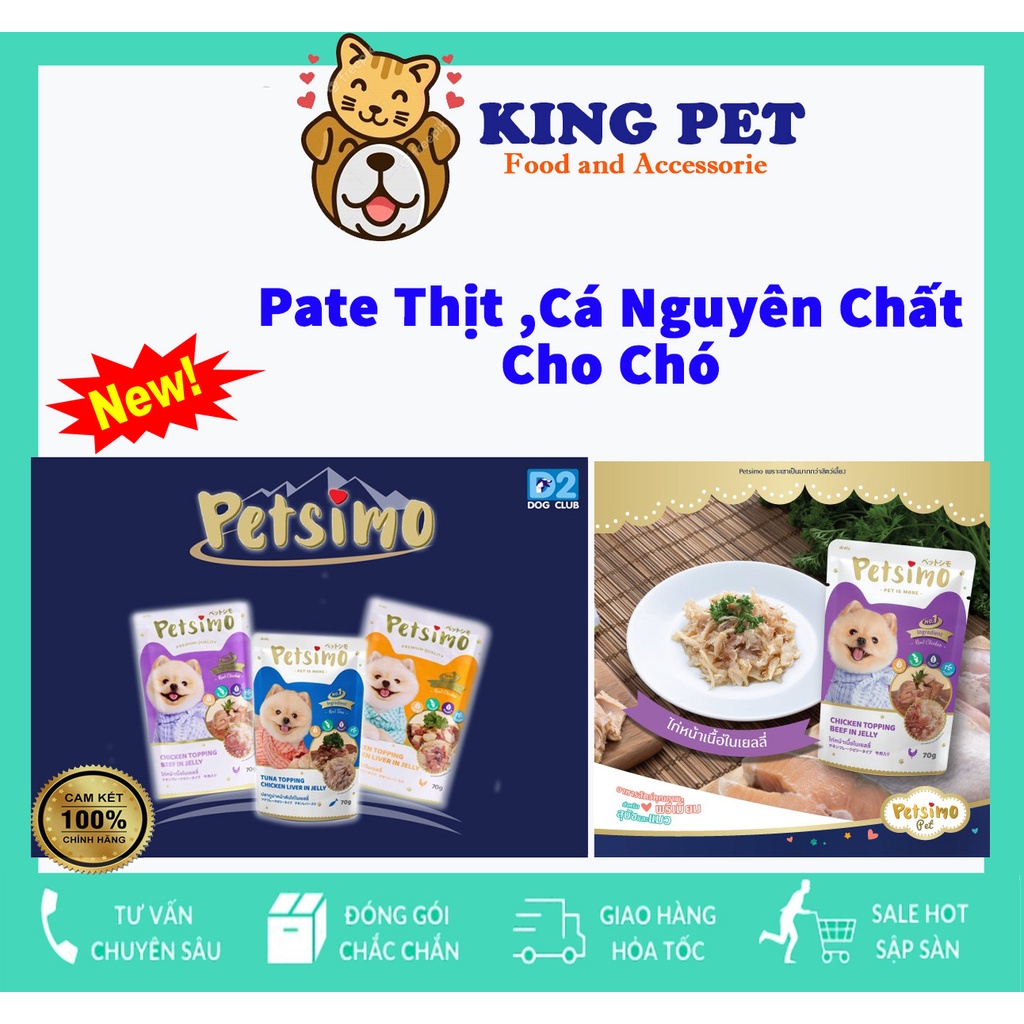 Pate Petsimo cho CHÓ gói 70g nhiều vị hấp dẫn