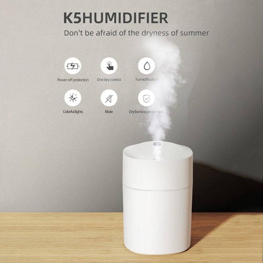 Máy khuếch tán tinh dầu phun sương mini Humidifer 220ml: tạo ẩm xông phòng khử mùi trong nhà và trên xe hơi