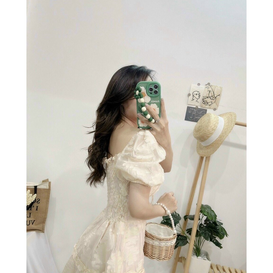 ĐẦM VÁY TRẮNG REN LƯNG THUN - Hình Shop Chụp