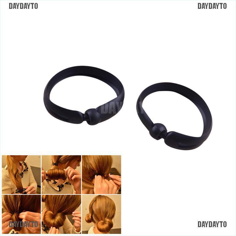 Set 2 Dụng Cụ Tạo Kiểu Tóc Hình Bánh Donut DIY Dành Cho Nữ