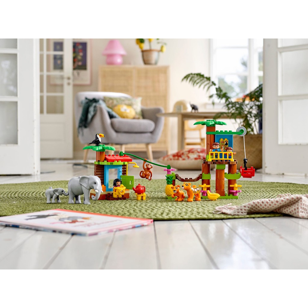 LEGO DUPLO 10906 Động Vật Rừng Nhiệt Đới  cho Bé Mầm Non 2+ Tuổi