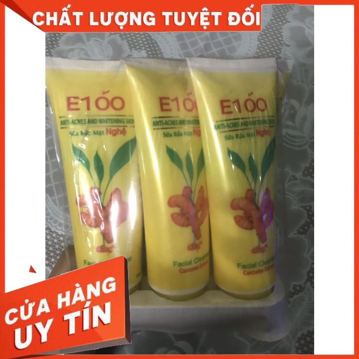 Chính hãng🌳🌳🌳Sữa rửa mặt E100 Nghệ🌳🌳🌳 Ngừa mụn  sáng da ,giảm nhờn ,dành cho moi loaij da🌳🌳🌳🌳🌳🌳
