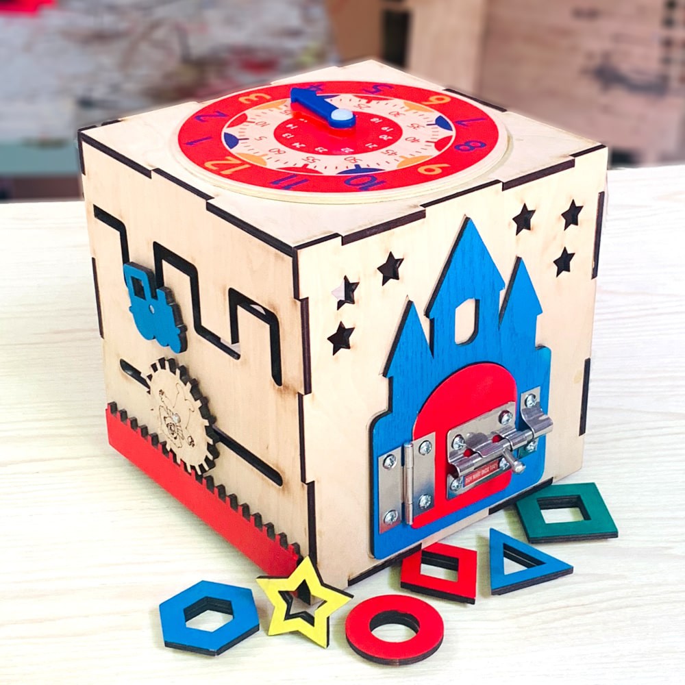 Hình Khối Bận Rộn Busy Cube Cho Trẻ Em Từ 1 Đến 4 Tuổi Phát Triển Toàn Diện,Bảng Bận Rộn Montessori