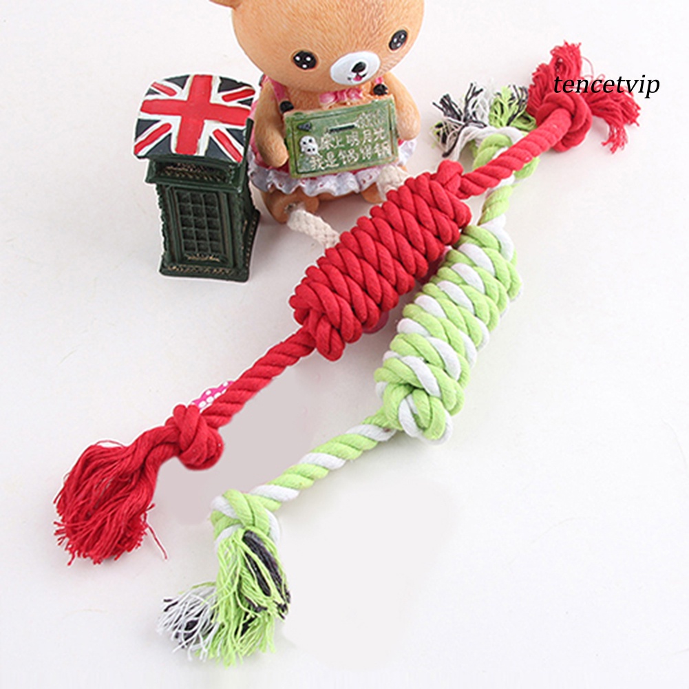 Dây bện thắt nút đồ chơi vệ sinh răng cho chó cưng chất liệu cotton màu ngẫu nhiên