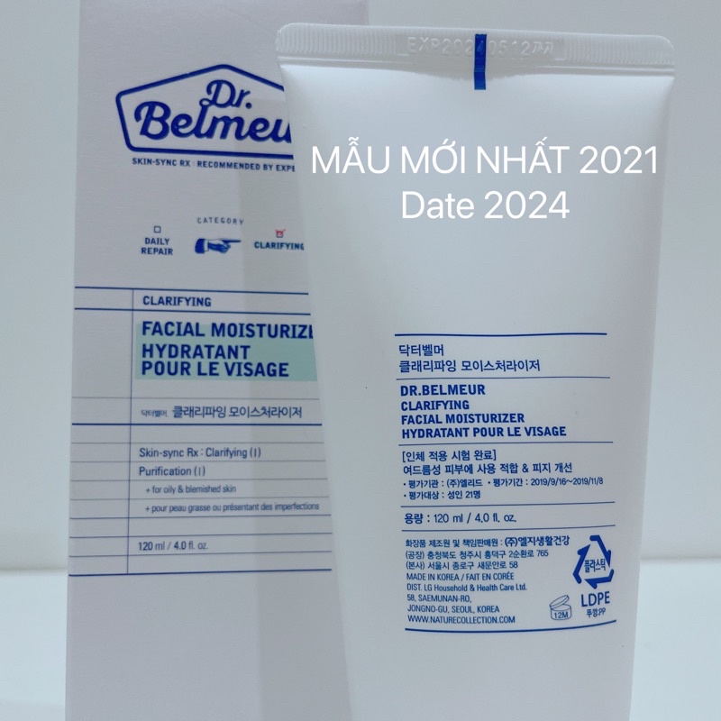 Sữa dưỡng ẩm cho da mụn dầu hỗn hợp phục hồi da nhạy cảm The Face Shop Dr Belmeur Clarifying Facial Moisturizer 120ml