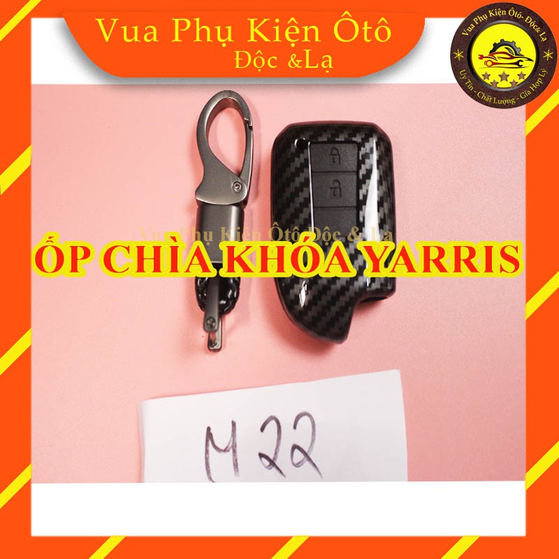 Ốp chìa khóa Toyota Yaris-bọc chìa khóa vân carbon cho xe ô tô M22