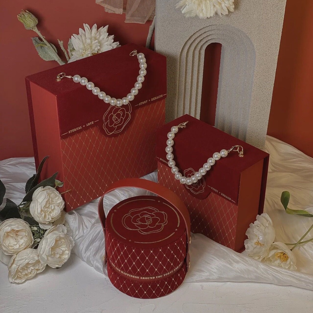 Camellia Hộp Đựng Kẹo Quà Tặng Sinh Nhật / Tiệc Cưới Cao Cấp Hadiah Kotak Cenderahati Cenderamata