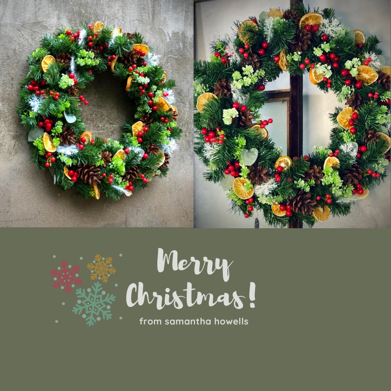 (Giá Tại Xưởng) Vòng Nguyệt Quế Noel Trang Trí Giáng Sinh, Decor Phòng Khách, Shop, Studio của Mê Thảo Flower