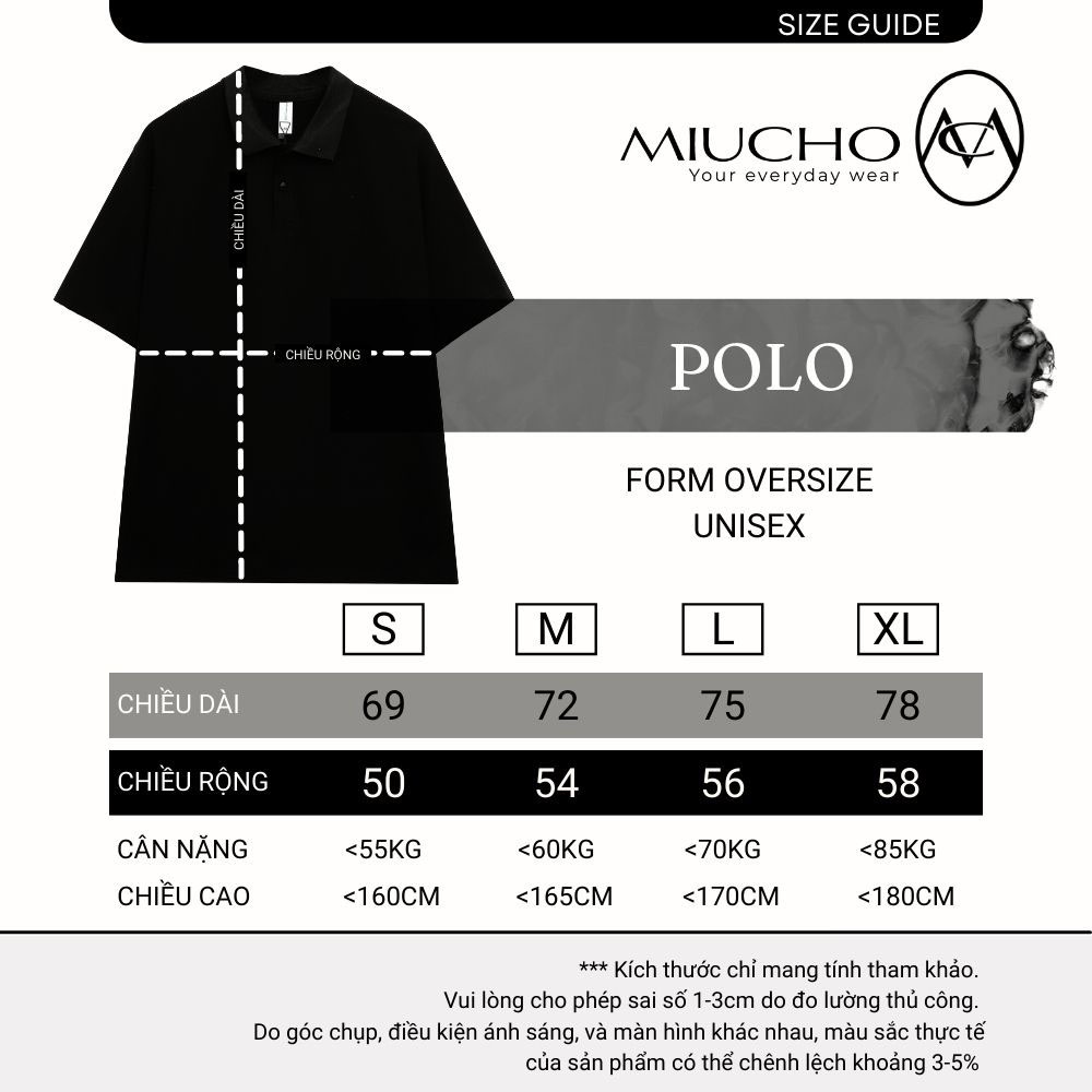 Áo thun polo cotton nữ unisex basic MP007 Miucho