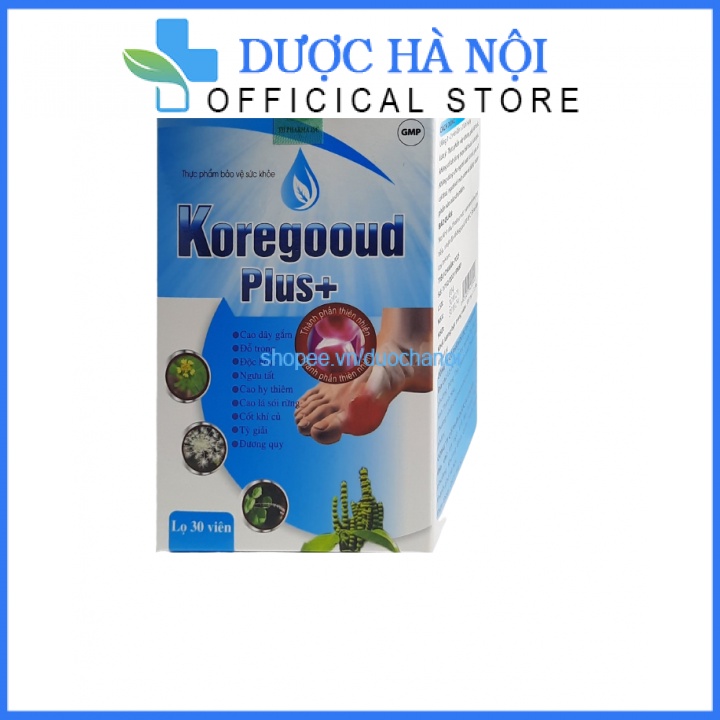 Viên uống giảm Gut KoreGooud Plus - Giúp ổn định Acid Uric trong máu, giảm đau Gout hiệu quả hộp 30 viên