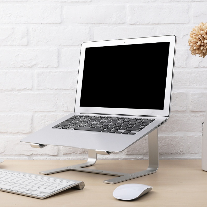 ez Aluminum Laptop Stand for Desk Compatible for Mac MacBook Pro Air Apple Notebook, Portable Holder Ergonomic Elevator Metal Riser for 9 to 14 inch PC Desktop Computer