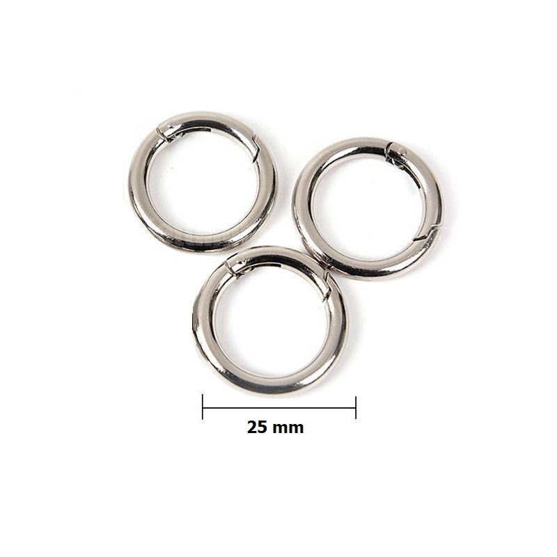 3 Vòng Khoen Tròn Treo Khóa, Móc Khuyên Chùm Khóa Trơn Kim Loại Màu Bạc,  Móc Đa Năng Siêu Bền. Kingler 5070