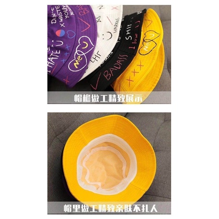 Nón vành thêu chữ thời trang cho bé