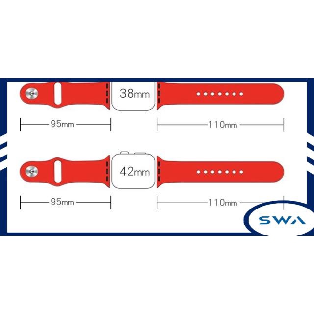 Dây đeo silicon thay thế cho đồng hồ Apple Watch series 1/2/3/4/5/6/7/SE size 38mm-40mm-42mm-44mm nhiều màu tuỳ chọn