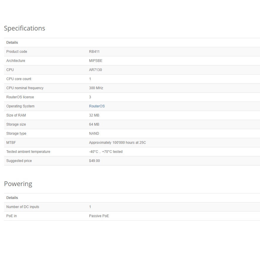 Thiết bị RouterBOARD Mikrotik RB411 - Hàng chính hãng