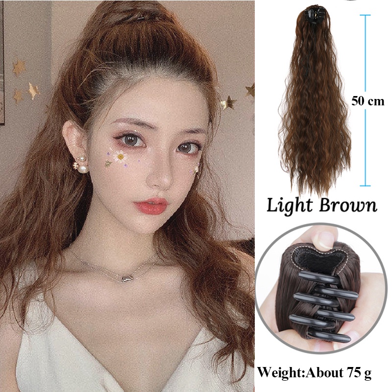 Tóc giả WIGSIN đuôi ngựa uốn xoăn có kẹp tiện lợi