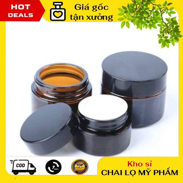 Hủ Đựng Kem ❤ [Mã SKAMA8 giảm 8% tối đa 50K đơn 300K] [Sỉ 3.9k] Hủ Chiết Kem Thủy Tinh Nâu 5g/10g/15g/20g / hủ đựng kem