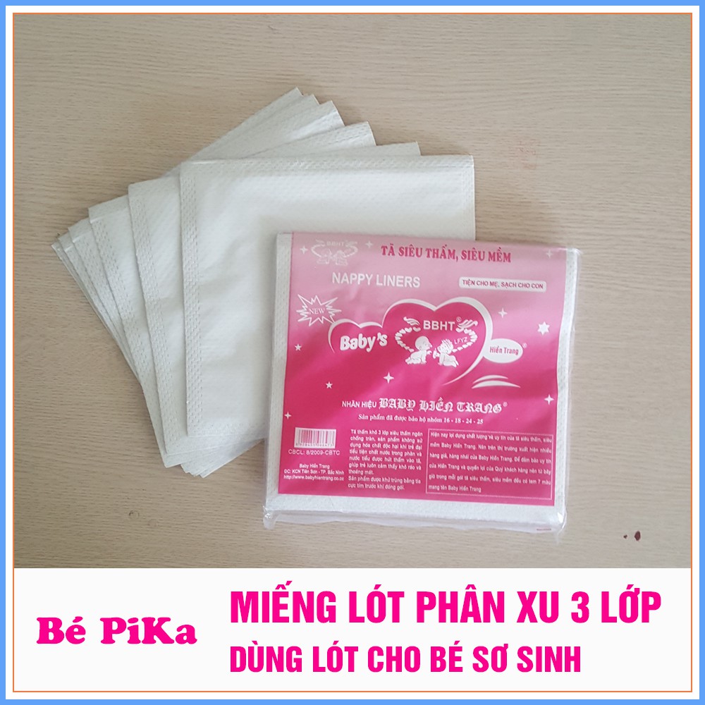 Miếng lót phân xu tím 3 lớp cho bé ( 8-10 tấm/gói)