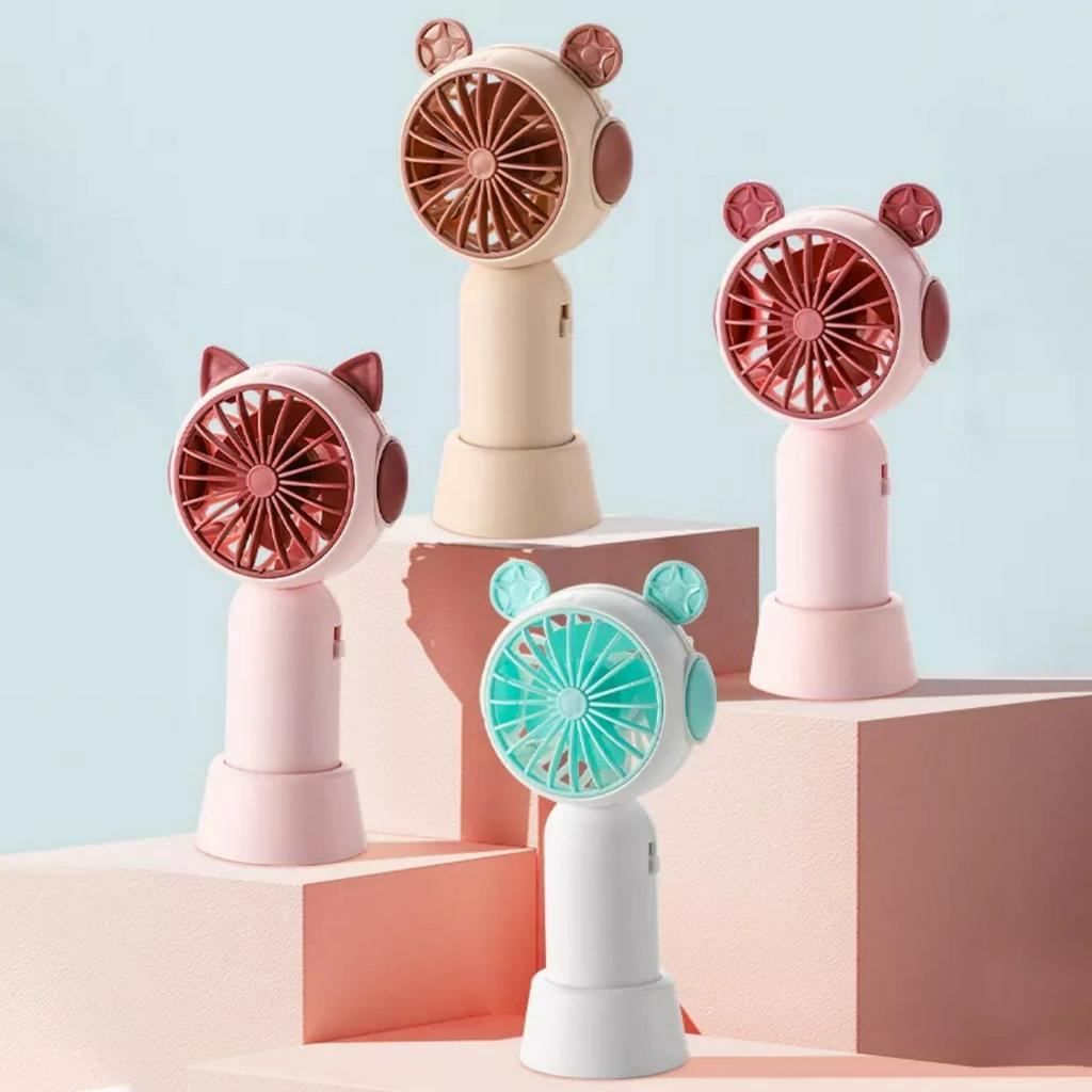 Quạt Tích Điện Cầm Tay Cute Có Sạc Có Chân Đế MÃ 9939