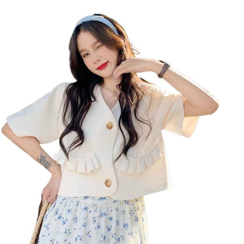 Áo Khoác Vest Cổ Chữ V Thời Trang Mùa Hè Hàn Quốc Dành Cho Nữ