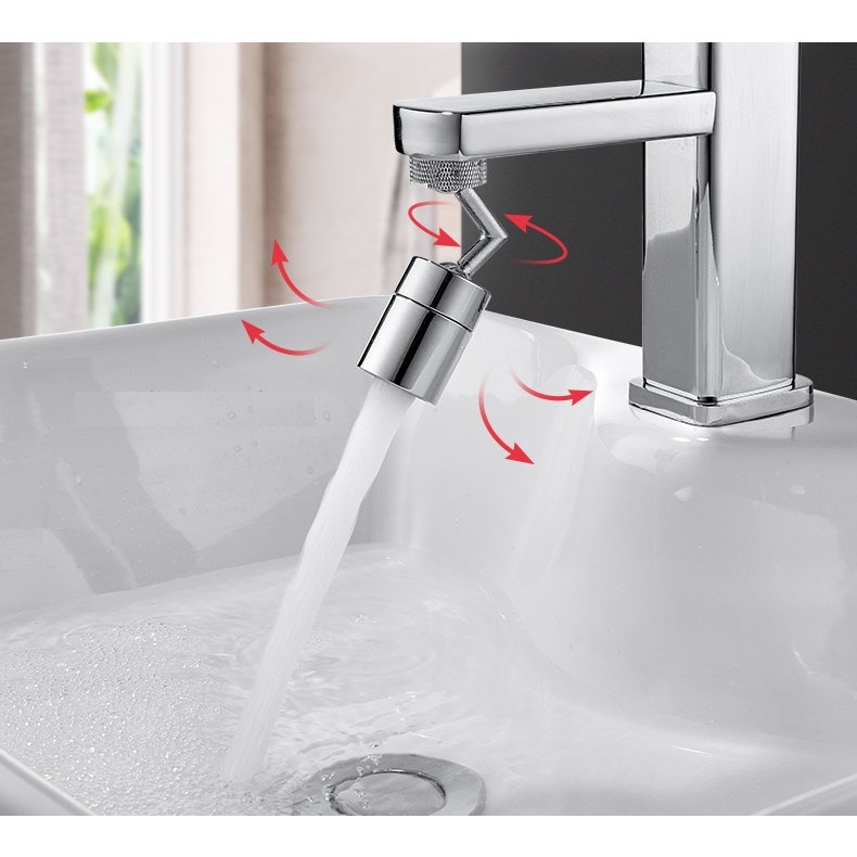 Đầu nối vòi nước thông minh xoay 720 độ lắp vòi nước chậu rửa bát chén lavabo