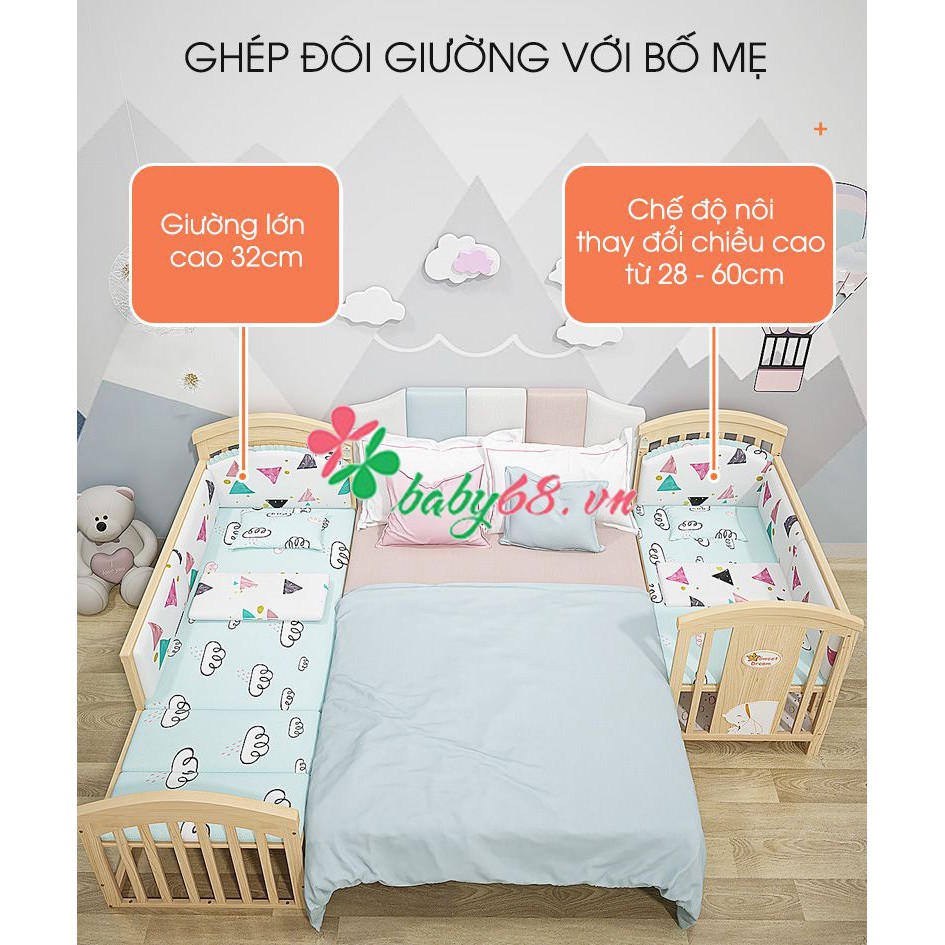 Nôi cũi giường thông minh Chilux NC1-1 có 6 chế độ đa năng