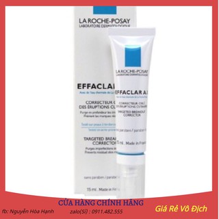Kem dưỡng giảm mụn chuyên biệt La Roche-Posay Effaclar A.I. 15ml