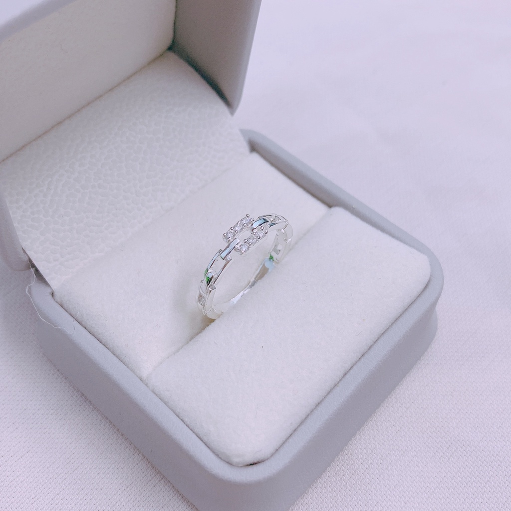 Nhẫn bạc thật nhẫn nữ họng xích vuông cá tính - Kho sỉ bạc Nhất Linh