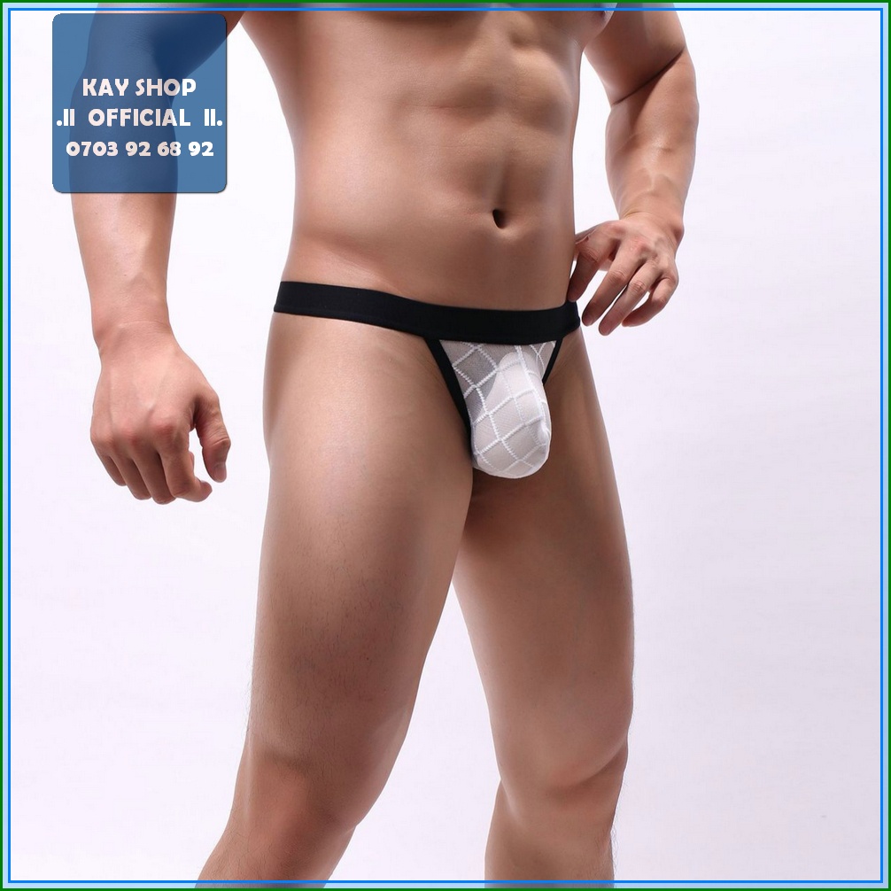 Quần lót lọt khe lưới sexy xuyên thấu khoe mông gợi cảm - Quần sịp nam viền quyến rũ