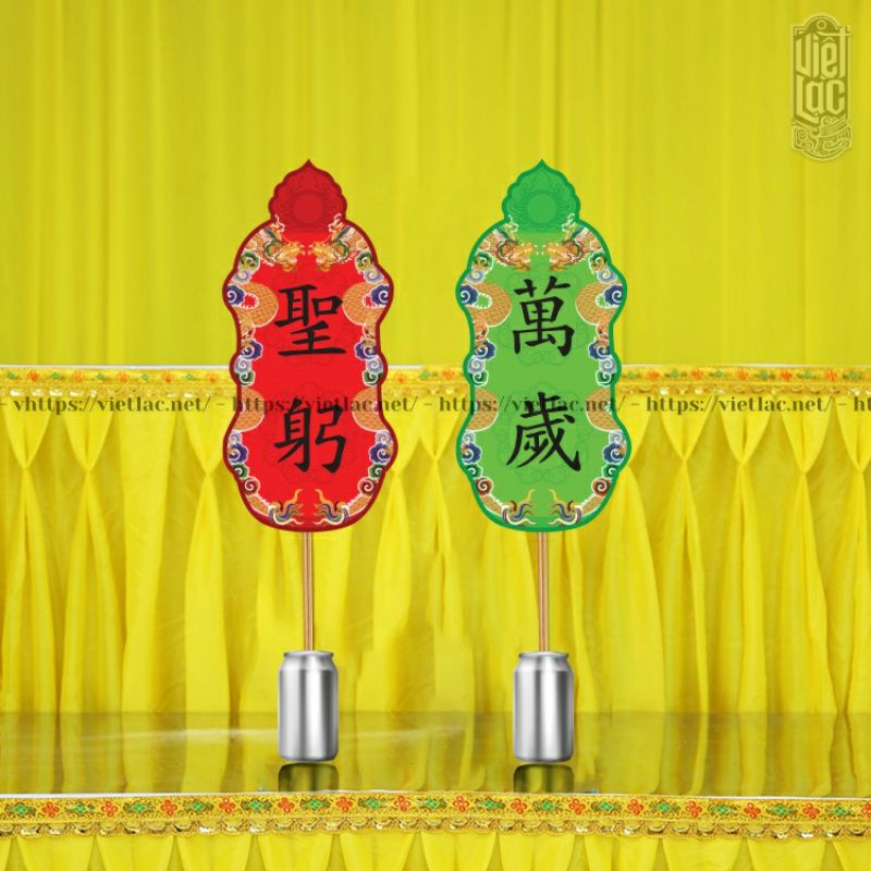 Quạt bày đàn lễ  giấy bóng đẹp, in sắc nét