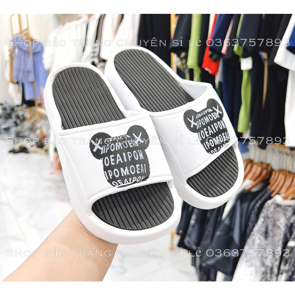 Dép Quai Ngang Đế Cao Nữ Và Nam Unisex Hình Chuột, Dép Bánh Mì Đế Cao Chất Liệu Chống Ngấm Nước