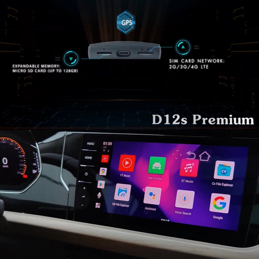 Android Box Cho ô tô HTD D12S Premium