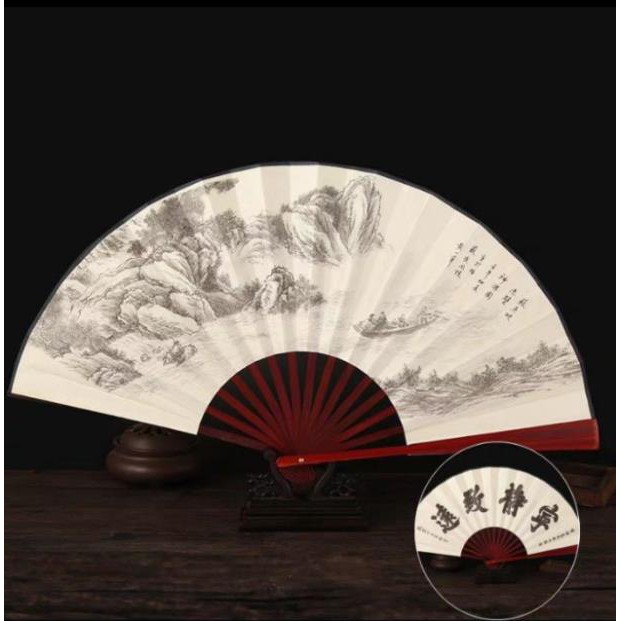 Quạt gấp cổ trang khổ siêu lớn, siêu bền