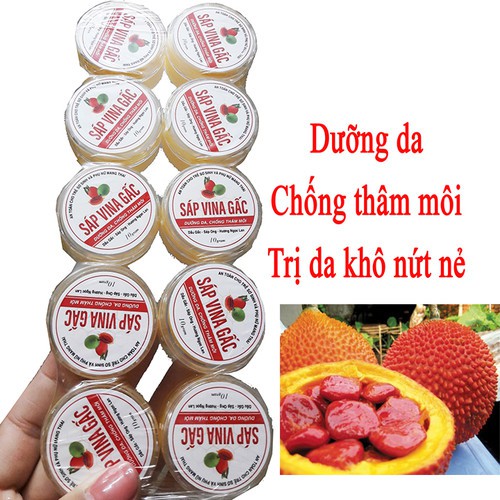 Sáp Vina gấc dưỡng môi cho đôi môi mờ thâm dưỡng ẩm căng mọng chống lão hóa không khô nẻ bong tróc