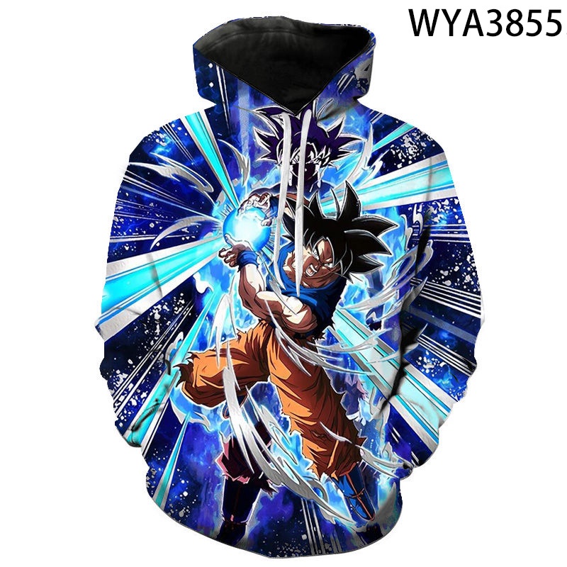 Áo hoodie chui đầu in họa tiết anime Dragon Ball 3D thời trang cho nam và nữ