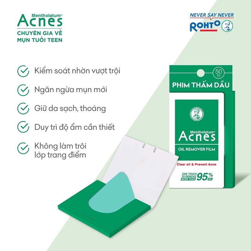 Phim thấm dầu Acnes Oil Remover Film 50 tờ