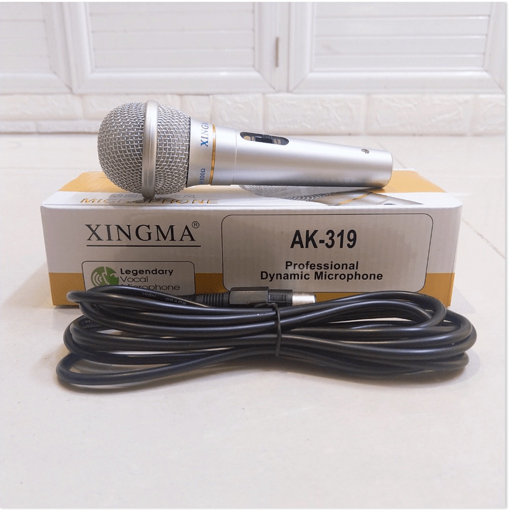 Micro Karaoke Xingma AK-319 Mic Hát Karaoke Có Dây Âm Thanh Trong Trẻo Sống Động Có Màng Lọc Tạp Âm Chống Hú Dây Dài 3m