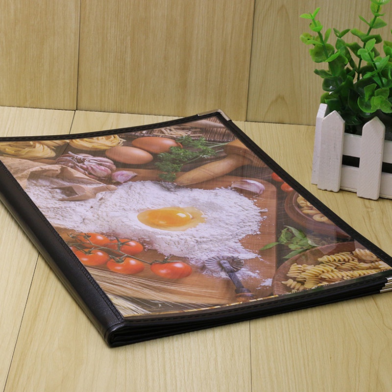 Set 2 Tấm Menu Trong Suốt Kích Thước A4 / 4 Trang / 8 Xem Phim Quán Cà Phê / Nhà