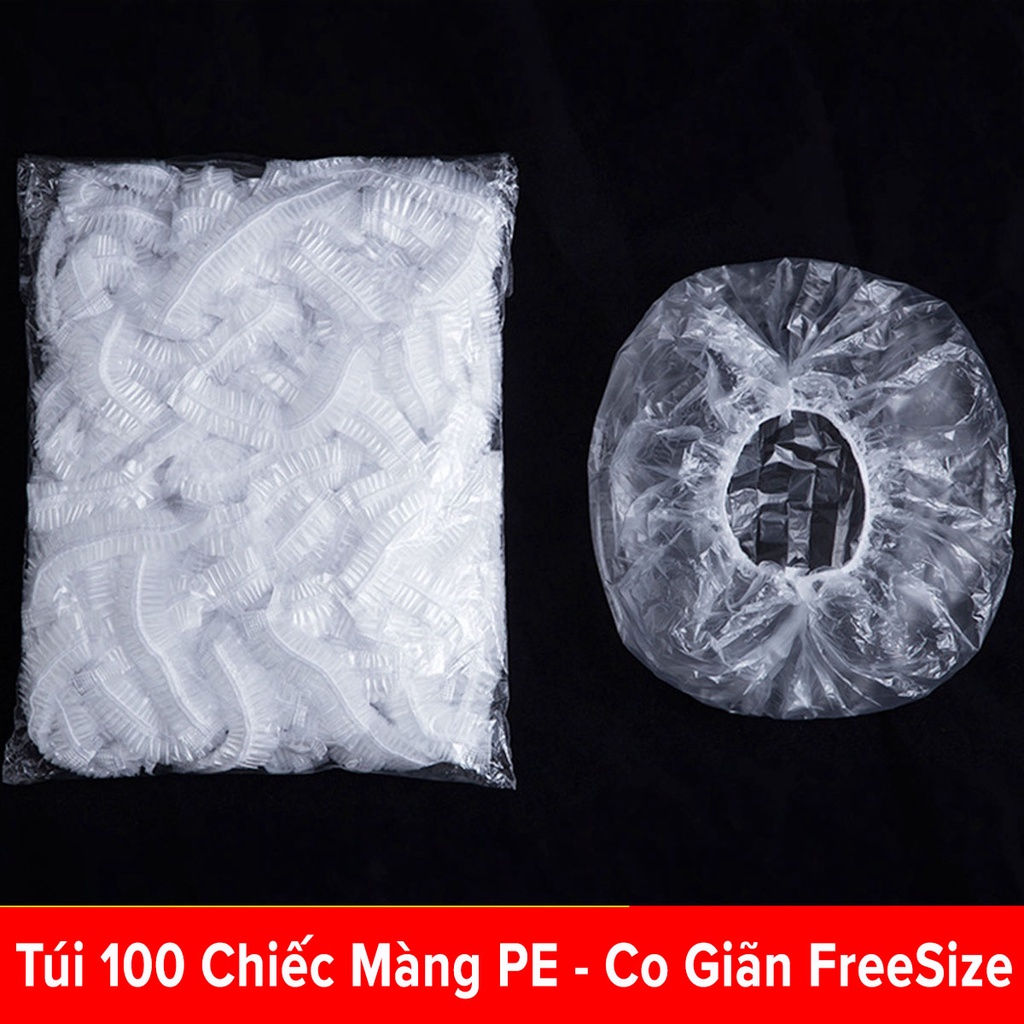 100 Túi Màng Bọc Thực Phẩm PE An Toàn Có Chun Bọc Đồ Ăn Co Giãn Siêu Dai Cao Cấp