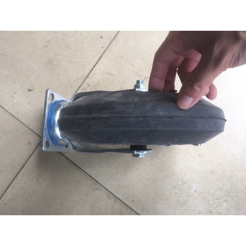 Bánh xe cao su 250 mm xoay chịu tải lớn dùng lắp xe đẩy hàng di chuyển nhẹ nhàng êm ái tại Máy cầm tay NTT bảo hành dạn